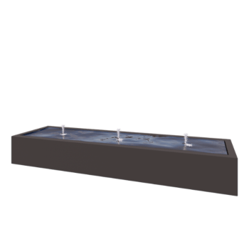 Aliuminio lauko fontanas - Lyra - 300 x 80 x 40 cm - RAL7016 matinė (antracito pilka) - Su LED apšvietimu