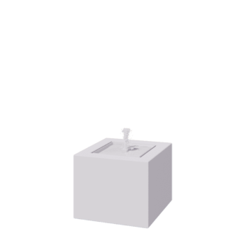 Aliuminio lauko fontanas - Lyra - 50 x 50 x 40 cm - RAL9010 matinė (balta) - Su LED apšvietimu