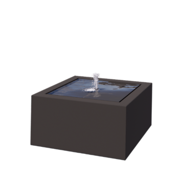 Aliuminio lauko fontanas - Lyra - 80 x 80 x 40 cm - RAL7016 matinė (antracito pilka) - Su LED apšvietimu