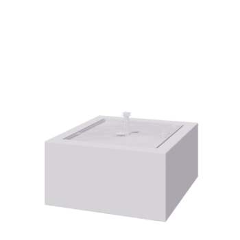 Aliuminio lauko fontanas - Lyra - 80 x 80 x 40 cm - RAL9010 matinė (balta) - Su LED apšvietimu