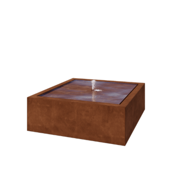 Corten plieno lauko fontanas - Lyra - 120 x 120 x 40 cm - Be LED apšvietimo