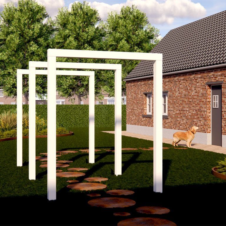 Milteliniu būdu dengta plieninė pergola tiesus 250 cm
