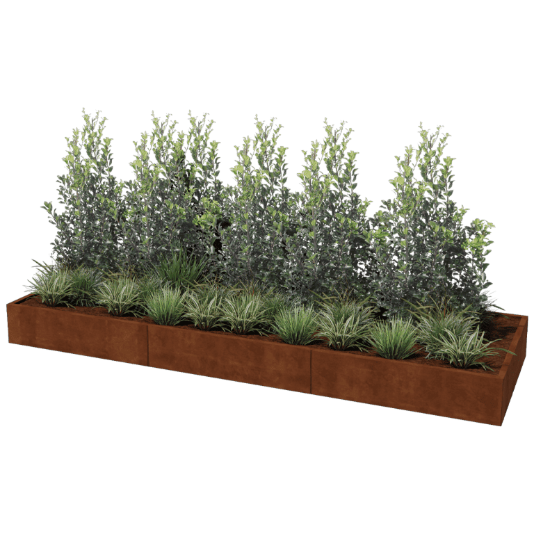 Corten plieno lauko vazonas Texas xxl 360 x 120 cm