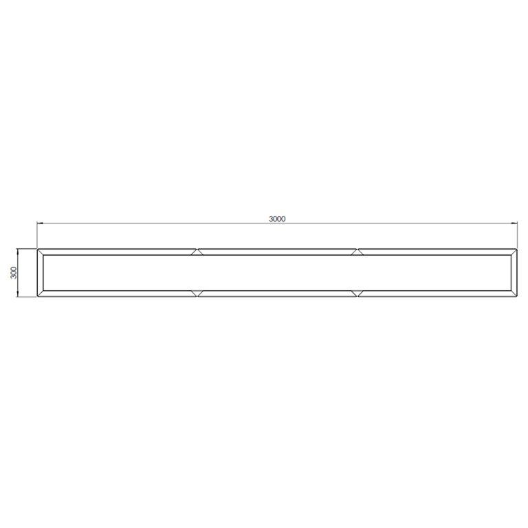 Milteliniu būdu dengtas plieninis lauko vazonas Texas xxl 300 x 30 cm