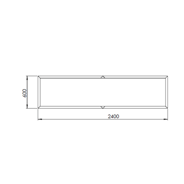 Milteliniu būdu dengtas plieninis lauko vazonas Texas xxl 240 x 60 cm