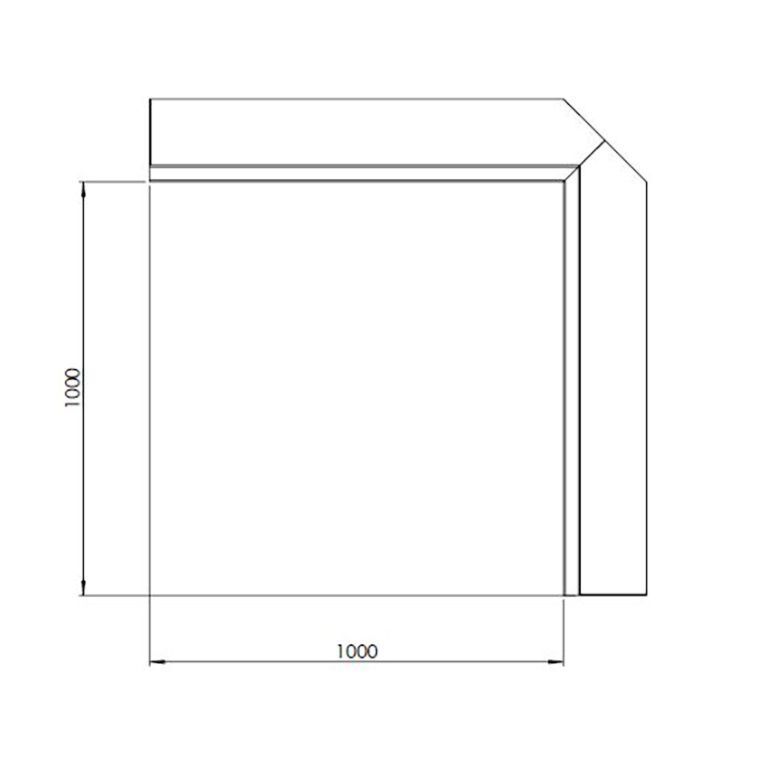Corten plieno atraminė sienelė vidinis kampas 100 x 100 cm (aukštis 60 cm)