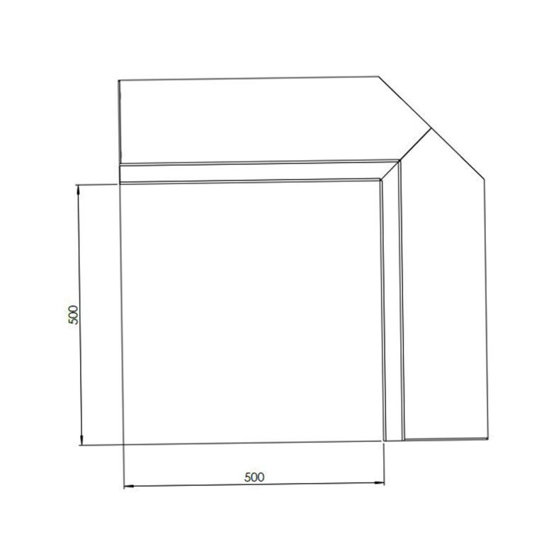 Corten plieno atraminė sienelė vidinis kampas 50 x 50 cm (aukštis 30 cm)