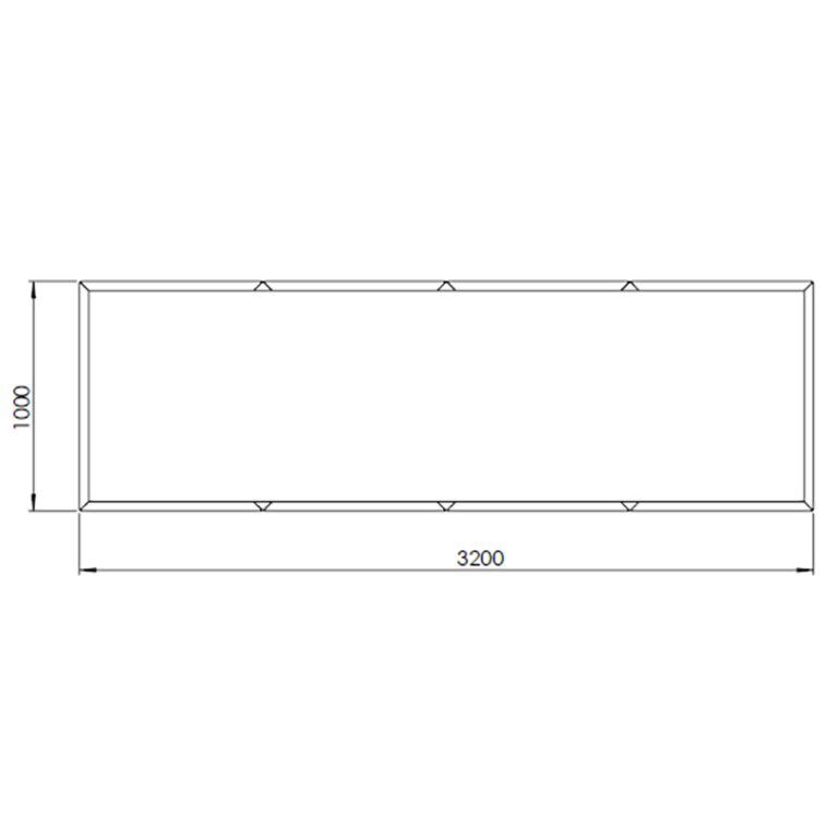 Milteliniu būdu dengtas plieninis lauko vazonas Texas xxl 320 x 120 cm