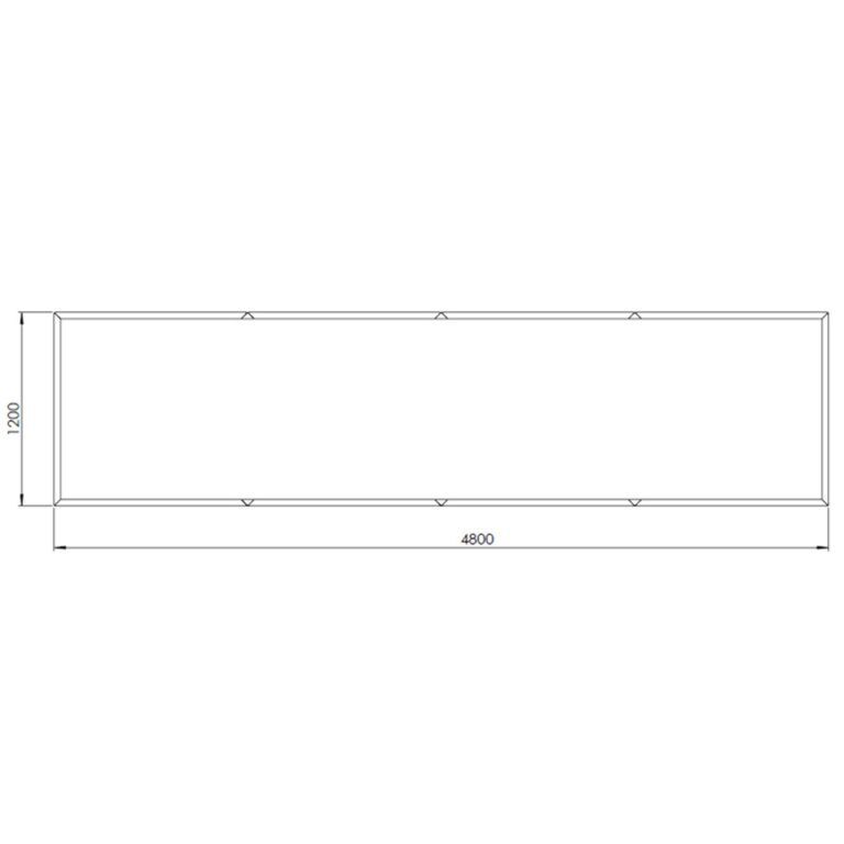 Milteliniu būdu dengtas plieninis lauko vazonas Texas xxl 480 x 120 cm
