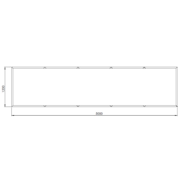 Milteliniu būdu dengtas plieninis lauko vazonas Texas xxl 500 x 120 cm