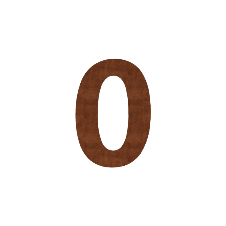 Corten plieno namo numeris 0 - 10,4 x 15 cm
