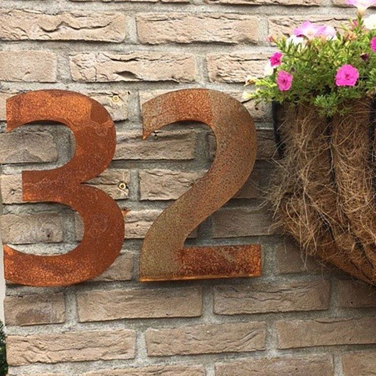 Corten plieno namo numeris 2 - 50 cm