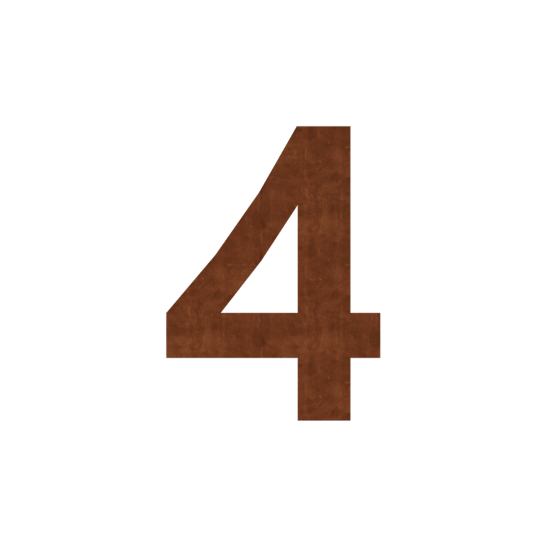 Corten plieno namo numeris 4 - 30 cm