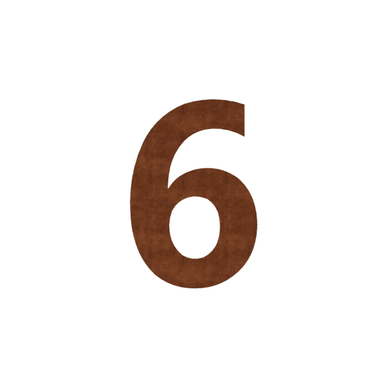 Corten plieno namo numeris 6 - 50 cm