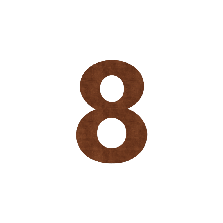 Corten plieno namo numeris 8 - 10,3 x 15 cm