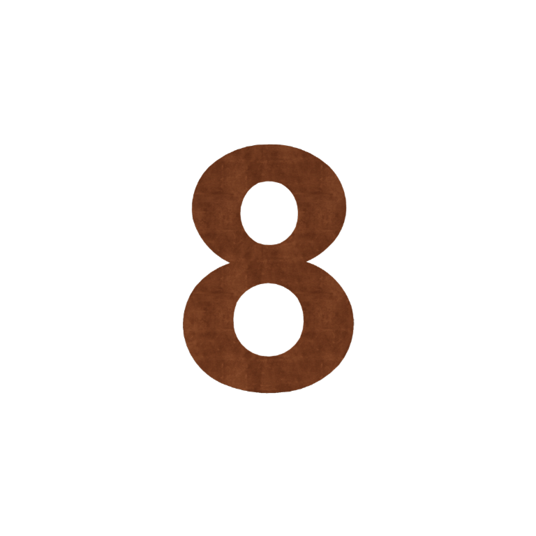 Corten plieno namo numeris 8 - 80 cm