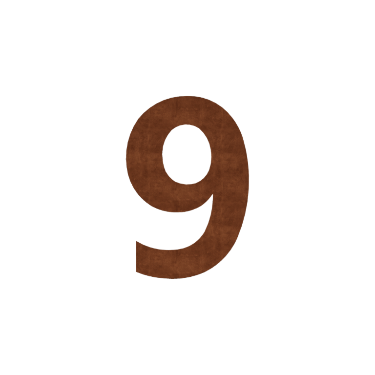 Corten plieno namo numeris 9 - 20,2 x 30 cm