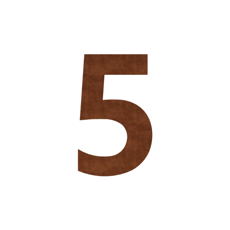 Corten plieno namo numeris 5 - 9,2 x 15 cm - Savaime lipnus