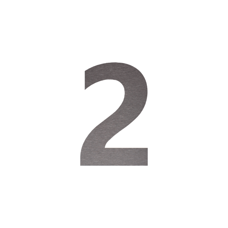 Nerūdijančio plieno namo numeris 2 - 15 cm
