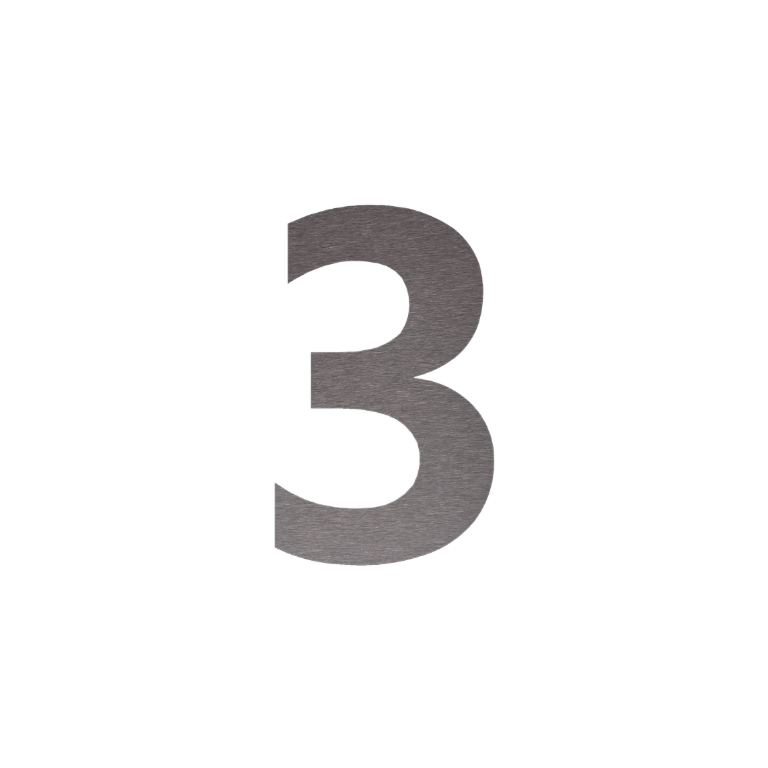 Nerūdijančio plieno namo numeris 3 - 15 cm