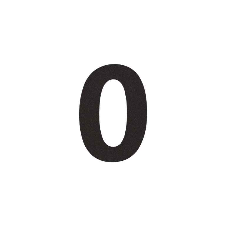 Nerūdijančio plieno namo numeris 0 - 55,4 x 80 cm - RAL9005 Smulki tekstūra (juoda)