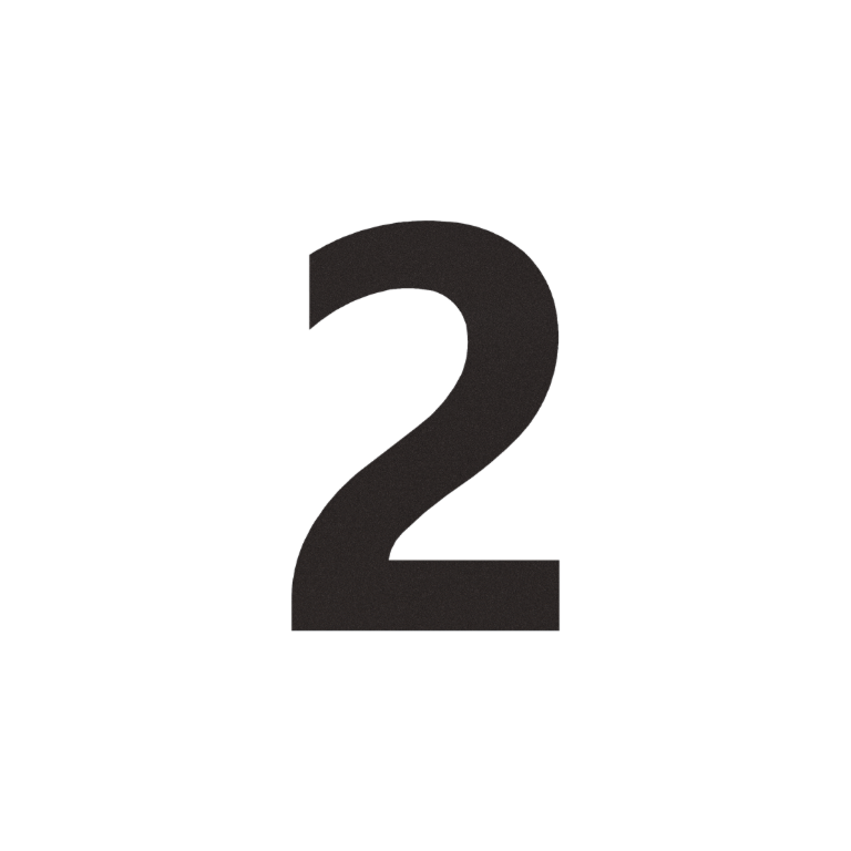 Nerūdijančio plieno namo numeris 2 - 32,7 x 50 cm - RAL9005 Smulki tekstūra (juoda)