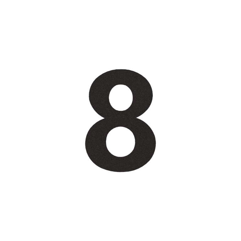 Nerūdijančio plieno namo numeris Juodos spalvos 8 - 15 cm