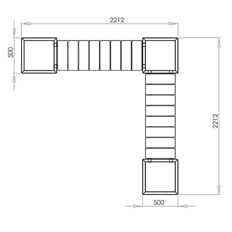 Corten plieno lauko vazonas su suoliuku Vegas Miami kampinė sąranka