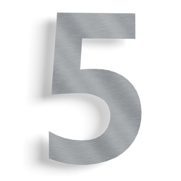 Nerūdijančio plieno namo numeris 5 - 30 cm