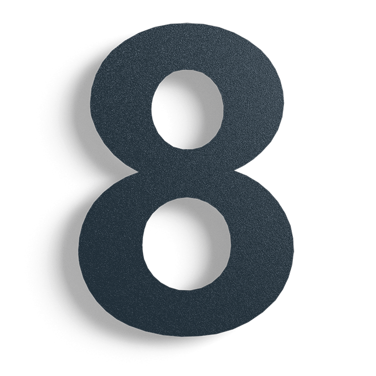 Nerūdijančio plieno namo numeris Juodos spalvos 8 - 15 cm