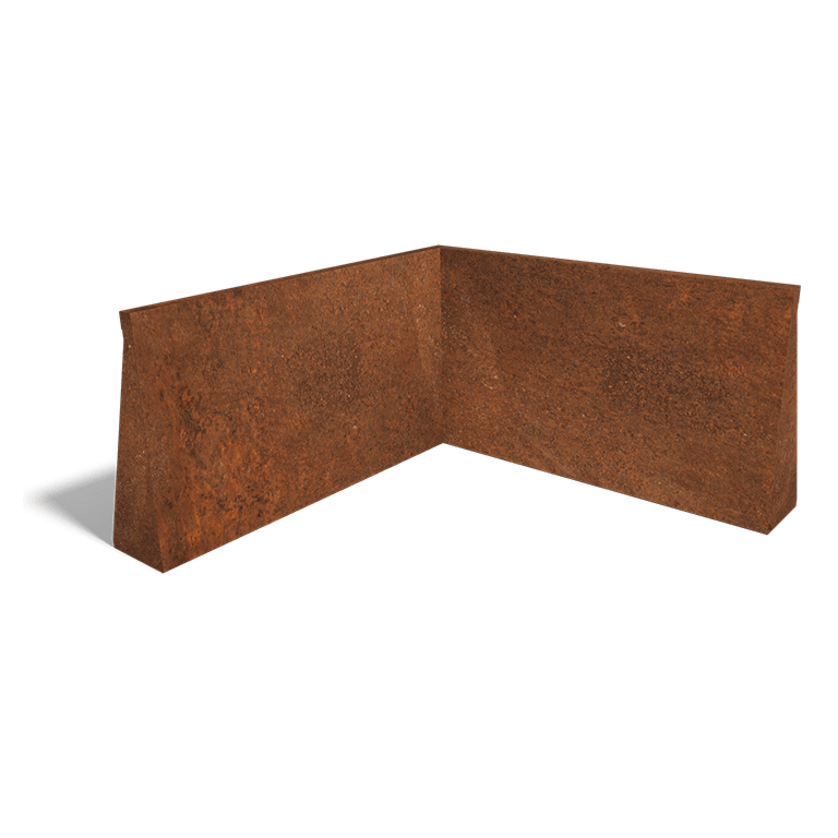 Corten plieno atraminė sienelė vidinis kampas 100 x 100 cm (aukštis 60 cm)
