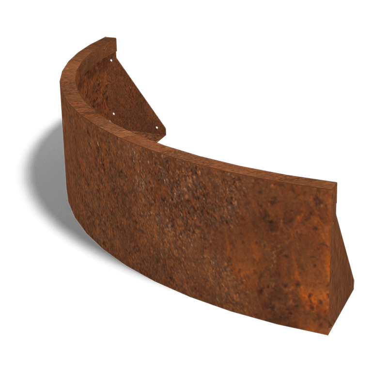 Corten plieno atraminė sienelė išorinis išlinkis 100 x 100 cm (aukštis 30 cm)
