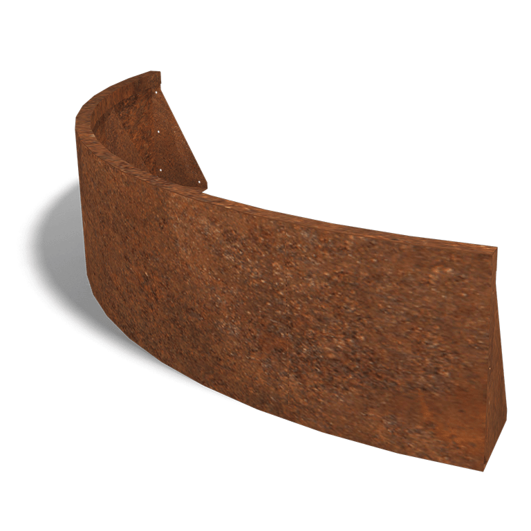 Corten plieno atraminė sienelė išorinis išlinkis 150 x 150 cm (aukštis 40 cm)