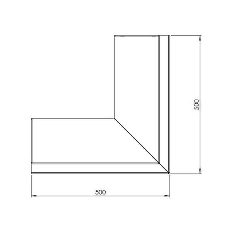 Corten plieno atraminė sienelė išorinis kampas 50 x 50 cm (aukštis 40 cm)