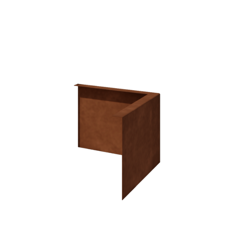 Corten plieno vejos bortelis - Lenktas - Išorinis kampas - Aukštis 22 cm