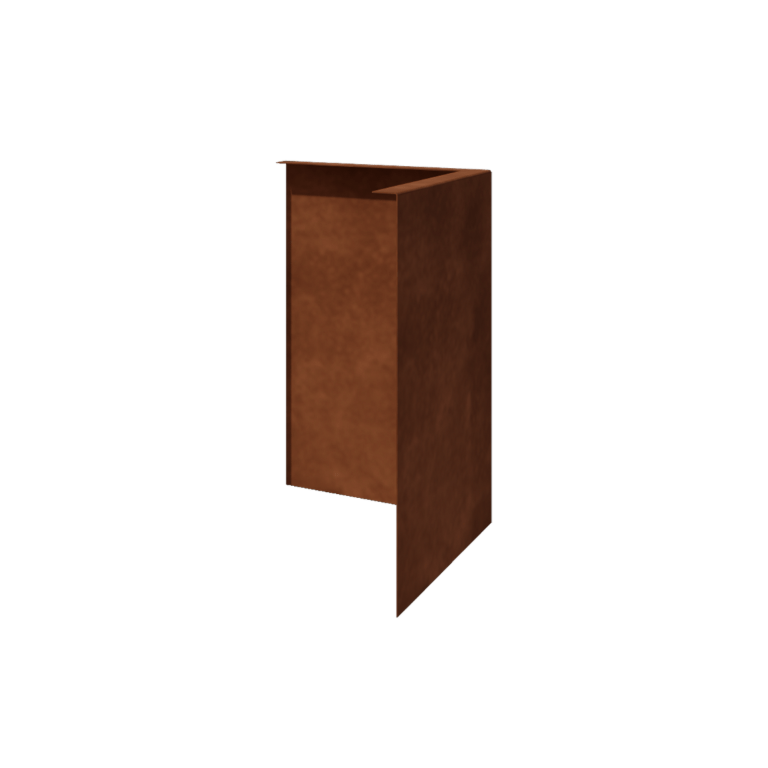 Corten plieno vejos bortelis - Lenktas - Išorinis kampas - Aukštis 45 cm