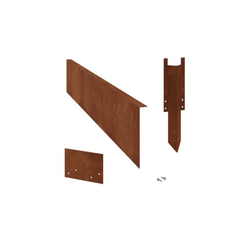 Corten plieno vejos bortelis - Lenktas - Aukštis 22 cm - Pilnas komplektas 24 metrą