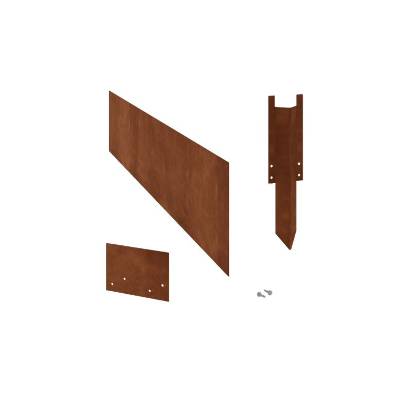 Corten plieno vejos bortelis - Tiesus - Aukštis 25 cm - Pilnas komplektas 24 metrą