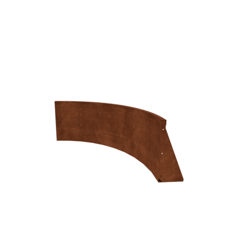 Corten plieno atraminė sienelė - Vidinė posūkio dalis - 100 x 100 x 50 cm