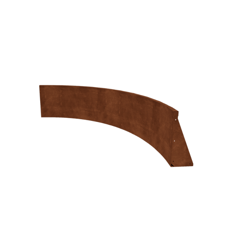 Corten plieno atraminė sienelė vidinis išlinkis 150 x 150 cm (aukštis 50 cm)