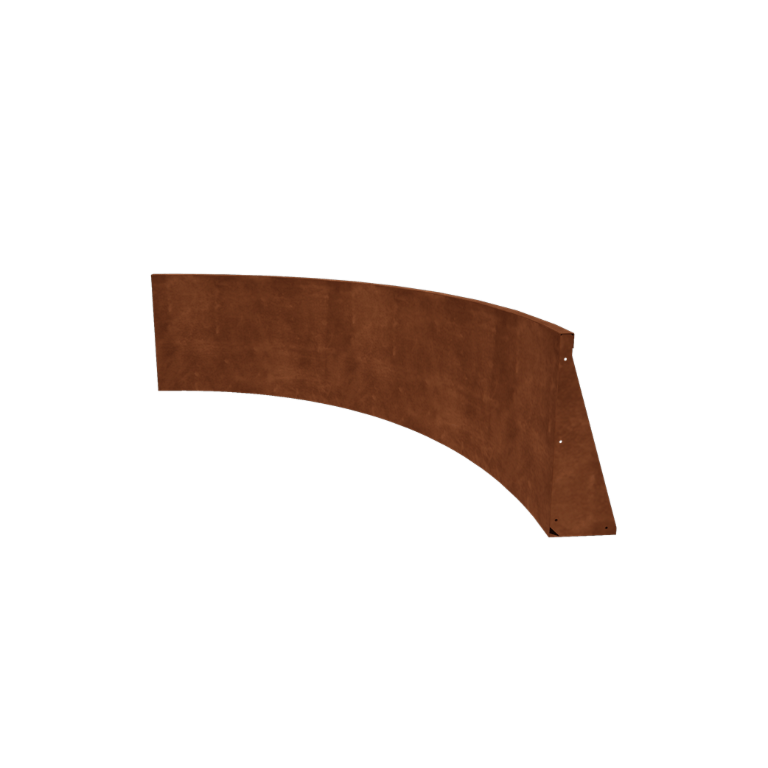 Corten plieno atraminė sienelė - Vidinė posūkio dalis - 150 x 150 x 60 cm