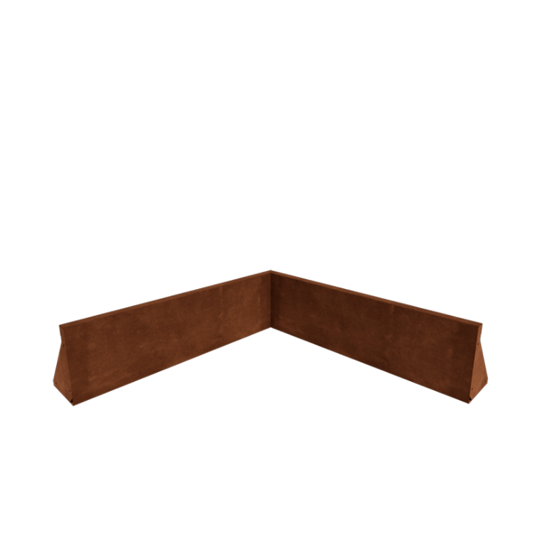 Corten plieno atraminė sienelė - Vidinis kampas - 100 x 100 x 30 cm