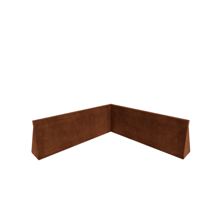 Corten plieno atraminė sienelė vidinis kampas 100 x 100 cm (aukštis 40 cm)