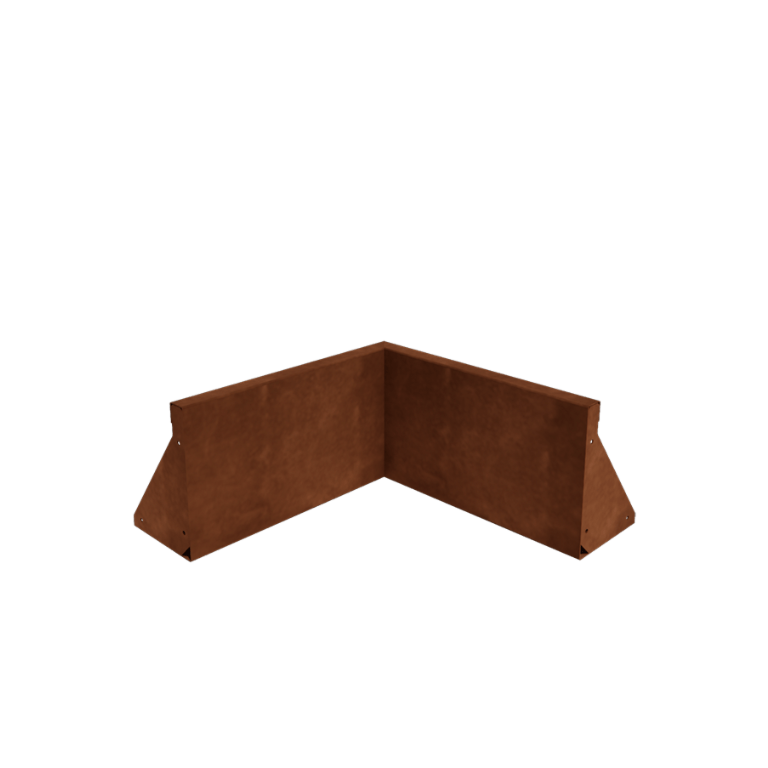 Corten plieno atraminė sienelė vidinis kampas 50 x 50 cm (aukštis 30 cm)