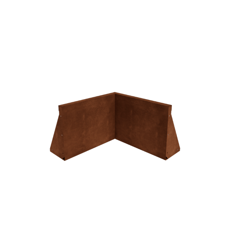 Corten plieno atraminė sienelė vidinis kampas 50 x 50 cm (aukštis 40 cm)