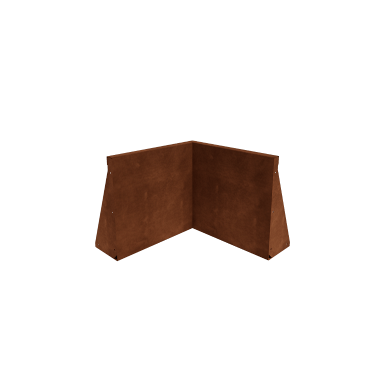 Corten plieno atraminė sienelė - Vidinis kampas - 50 x 50 x 50 cm