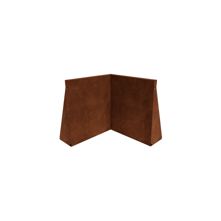 Corten plieno atraminė sienelė vidinis kampas 50 x 50 cm (aukštis 60 cm)