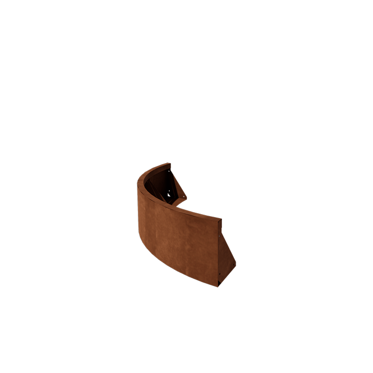 Corten plieno atraminė sienelė - Išorinis posūkis - 100 x 100 x 30 cm