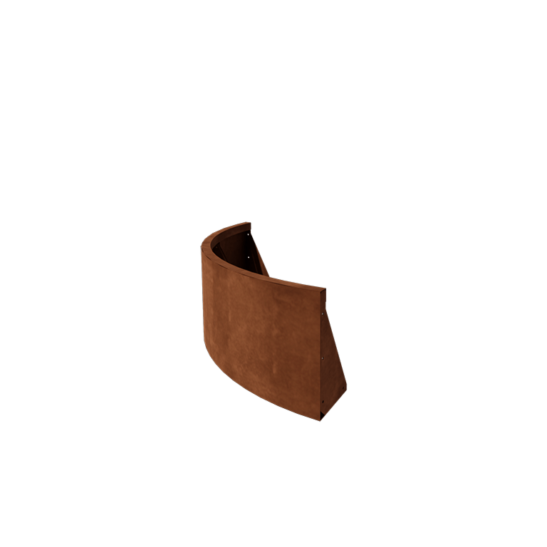 Corten plieno atraminė sienelė - Išorinis posūkis - 100 x 100 x 40 cm