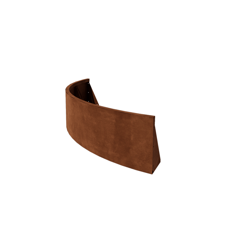 Corten plieno atraminė sienelė - Išorinis posūkis - 150 x 150 x 40 cm